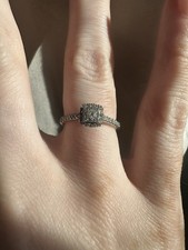 10K White Gold Diamond Engagement Ring .25 Caret Size 5.5