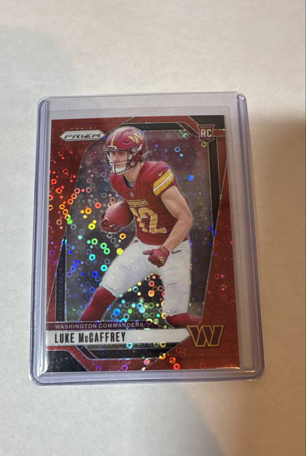 2024 Panini Prizm - Rookies Luke McCaffrey #367 Red No Huddle Prizm /75 (RC)