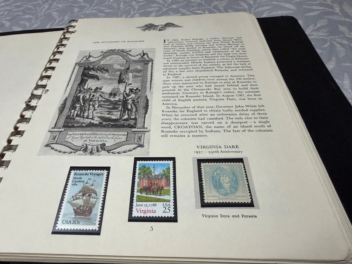 1976 Minkus American Revolution Stamp Album Beatrice Hessen With 244 U.S. Stamps