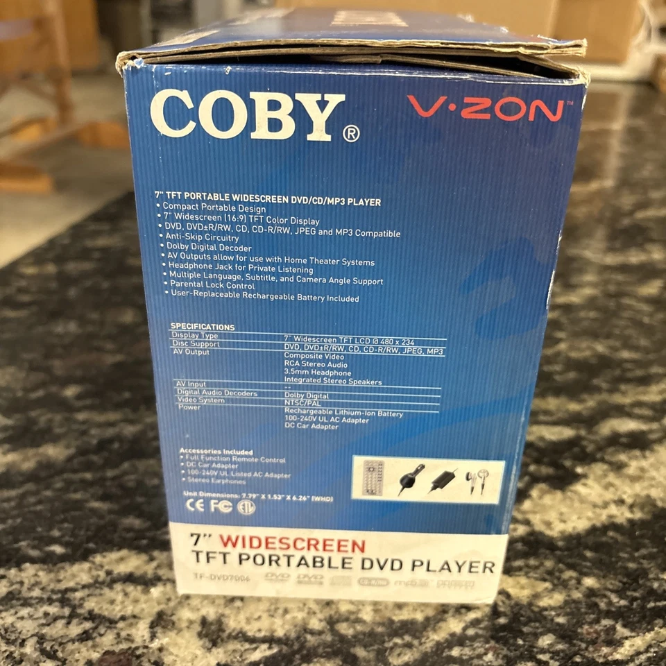 Coby TF-DVD7006 Portable DVD Player (7") - NEW Never Used - Image 2 of 3