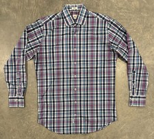 Peter Millar Button Down Shirt Men's Medium Plaid Long Sleeve EUC