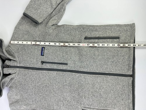 Patagonia giacca pile full zip con cappuccio grigio uomo taglia media - Foto 7 di 7