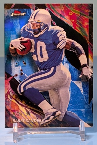 Barry Sanders 2024 Topps Finest Blue Refractor /150 Detroit Lions & More - Picture 2 of 38