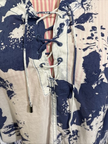 Calvin Klein Jeans Damen blau geblümt Rayon Langarm leichtes Oberteil Gr. Lg - Bild 2 von 7