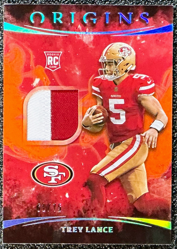Trey Lance 2021 Panini Origins #RP-TRL Rookie Patch Arancione /75 (RC, MEM) 49ers - Foto 1 di 2
