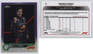2022 Topps Chrome Formula 1 F1 Racers Purple & Green Refractor Sergio Perez #21