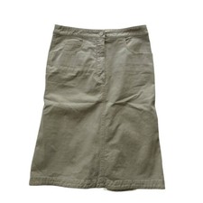 CHANEL cotton flare skirt 38 beige P20652 wear second hand