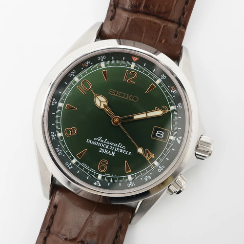 Tenpaku Seiko Alpinist Green Sarb017 Watch Automatic Date Leather Men'S 39.5Mm B - Picture 3 of 10