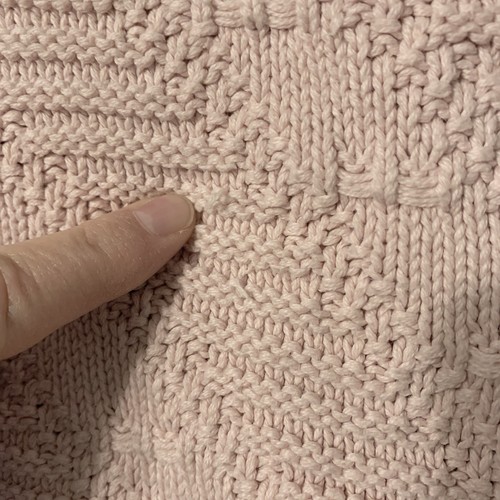 Vintage Cabin Creek Sweater Women MED Pink Cable Knit Crochet Chevron Made USA - Picture 7 of 18