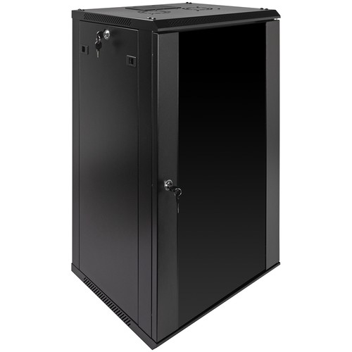 18U Wall Mount Network Server Data Cabinet Enclosure Rack Glass Door Lock w/ Fan - Afbeelding 5 van 6