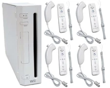 4-REMOTE Nintendo Wii Video Game System ULTIMATE FAMILY BUNDLE Console Set Kit