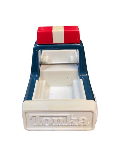 Vintage Mini Tonka Junior Blue/Green Plastic Police Car Truck Little People 1987 - Picture 2 of 5