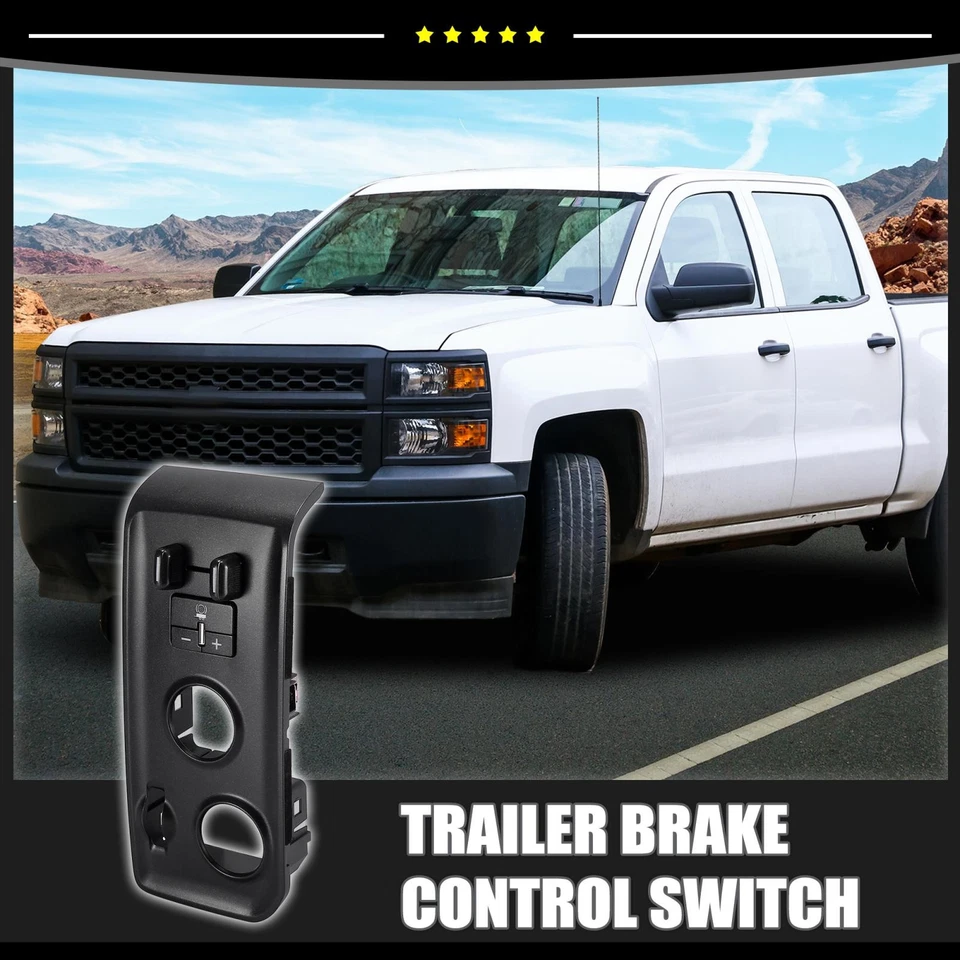 Pieza de 1 panel de interruptor de freno de remolque negro apto para GMC Sierra 2014-2019 Foto 2 de 4