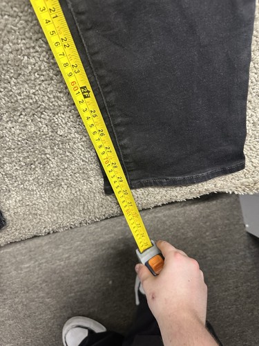 Levi's Womens Classic Straight Jeans Size 16 Black Stretch Mid Rise 30" Insean - Picture 10 of 12