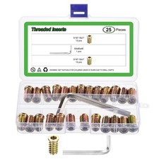 25Pcs 5/16"-18x1" Zinc Alloy Hex Drive Screw-in Threaded Inserts with Wrench
