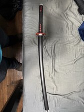 Anime Demon Slayer - Kyojuro Rengoku Red Nichirin Samurai Sword Katana Metal