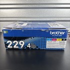 Brother TN229 4PK - Black Cyan Magenta Yellow Toner Cartridges ~ SEALED Pouches