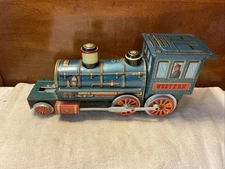 Vintage 1960s Western Tin Litho Locomotive Train Modern Toys Japan-Parts/Restore
