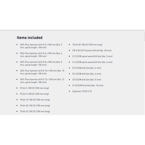 Festool 76 Piece Bit & Drill Set SYS3 S 76-BB-Set 578119 - Picture 2 of 4