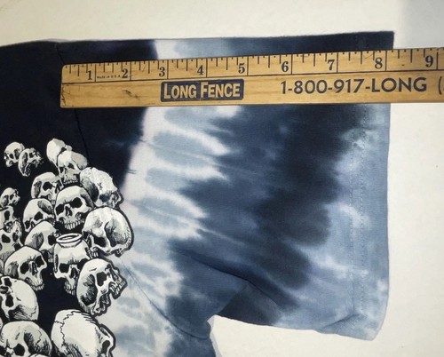 Liquid Blue Skull Pile AOP Tie Dye T Shirt Sz M 38 Chest Y2K Unisex Nice! - Picture 13 of 16