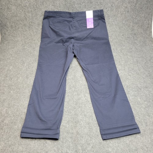 Nautica Pants Womens 14 Blue Slash Pocket Stretch Chino Performance Straight Leg - Picture 3 of 12