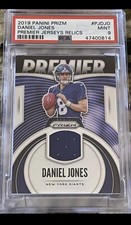 2019 Panini Prizm Daniel Jones Premier Jersey Relics PSA 9 Rookie Card NY Giants