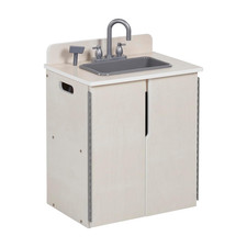 Wooden Pretend Play Kitchen Sink for Kids, Montessori Furniture, White Wash