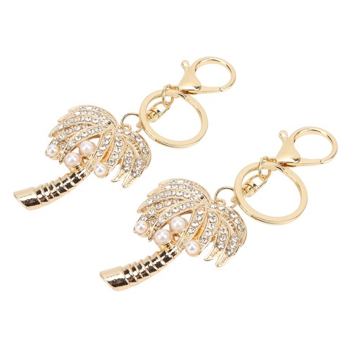 2pcs Keychain Pendants Coconut Palm Tree Shape Rhinestone Keychain For Car Zz1 - Picture 12 of 12