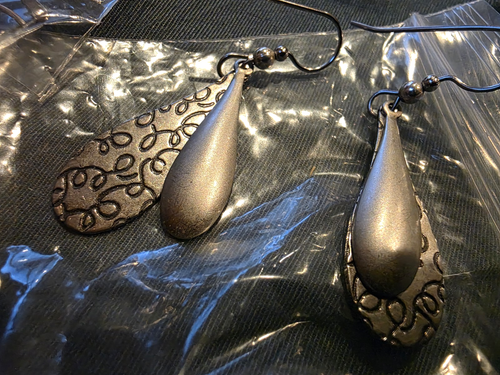 Silpada Sterling Silver 925 Teardrop Dangle Earrings, Artisan Openwork Design - Picture 2 of 5