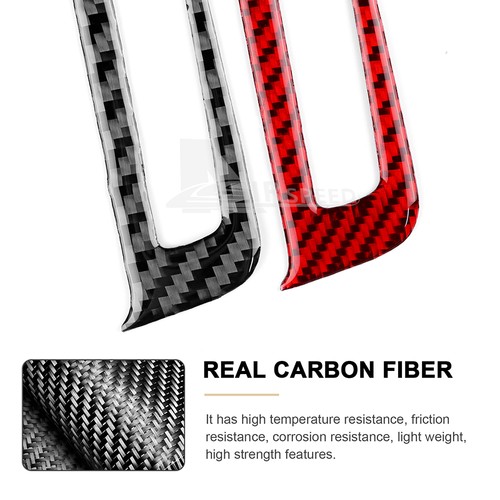 Adhesivo del cuadro de cambio de marchas de la consola central para Audi Q5 2009-2016 rojo fibra de carbono - Imagen 5 de 9