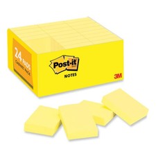 Post-it Notes 65324VAD Original Pads - Canary Yellow 100-Sht/Pd, 24-Pd/Pk New
