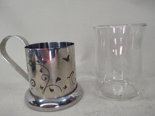 3 X la cafetiere Glass & Metal mugs - Picture 10 of 12