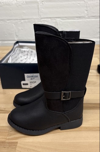 OshKosh Black B'gosh Kleinkind Mädchen schwarze Reitstiefel - Größe 8 - Bild 3 von 8