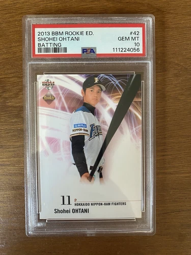 2013 BBM #42 SHOHEI OHTANI RC BATTING DODGERS ROOKIE EDITION PSA 10 USA SELLER