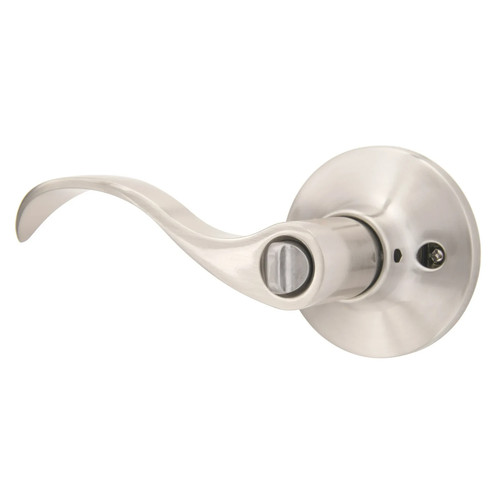 Brinks Keyed Entry Modern Wave Style Lever Doorknob with Pro-Guard, Satin Nickel - Picture 10 of 12