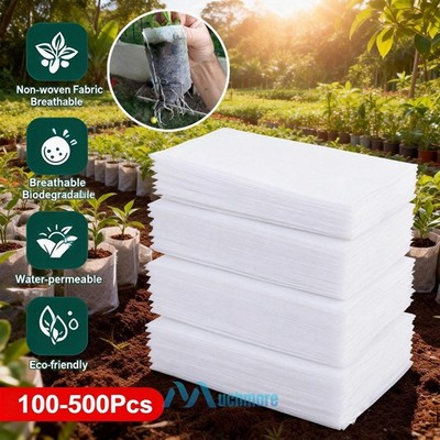 100~500X Plant Grow Bags Biodegradable Non-woven Fabric Nursery Bag Seedling Pot
