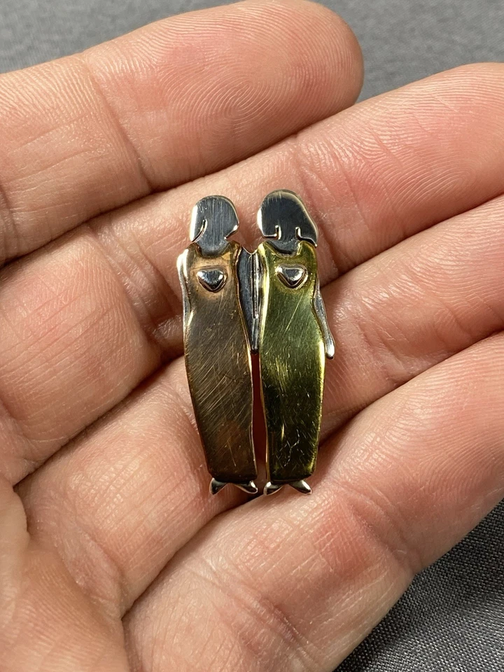 Брошь на булавке FAR FETCHED Sisterhood 2 Sisters медь латунь серебро - Изображение 4 из 4