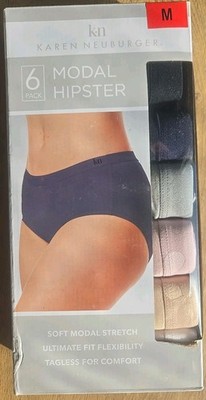 Karen Neuburger MEDIUM Women's Underwear Panties 6-Pack Soft Modal Hipster  
