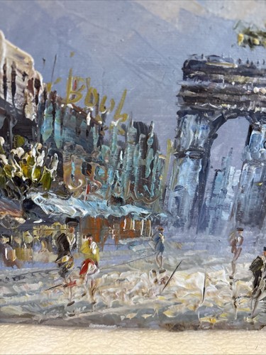 Vtg Original Oil Painting on Canvas Signed Older Arc de Triomphe Paris 8x10”(a29 - Picture 7 of 19