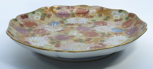 Antique Japanese Satsuma "1000 Flowers" Lobed Rim Plate * Pristine * Ships Free! - Imagen 3 de 12