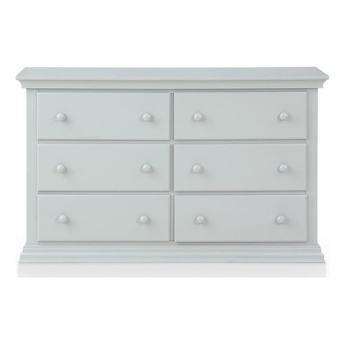 Suite Bebe Hardwood Universal 6 Drawer Fully Assembled Double Dresser Gray - Picture 2 of 8