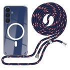MagSafe Handykette für Samsung Galaxy S25 Plus Hülle mit Band Blau Camouflage