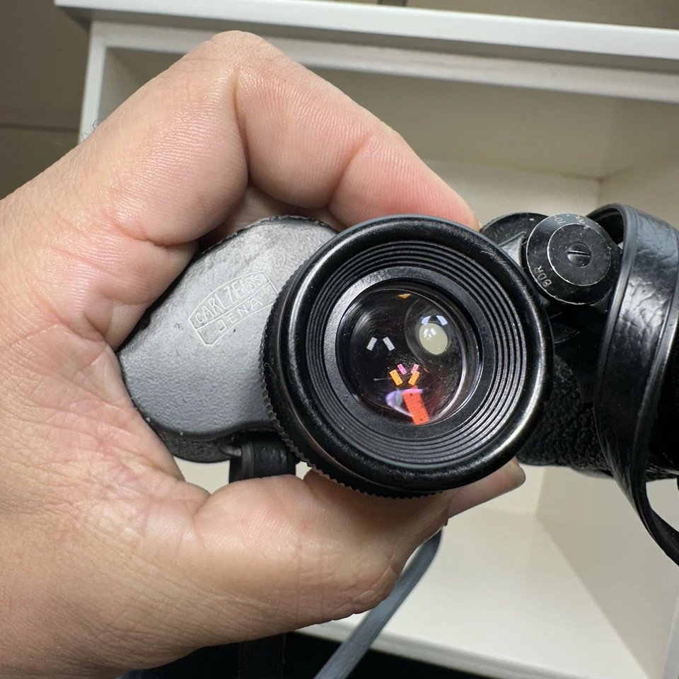 Carl Zeiss Jena 8x30 Binoculars – Vintage German Optics w/ Case & Paperwork NICE - Image 3 of 4