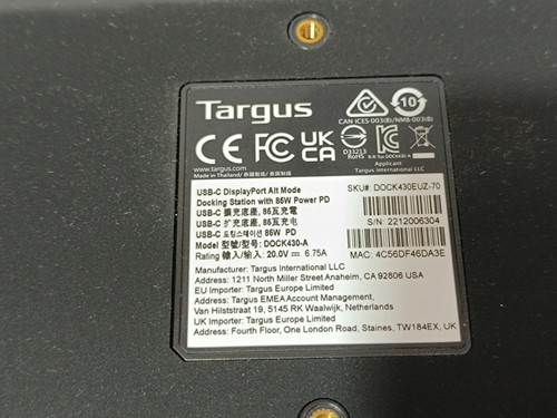 Targus USB-C Multifunktions DisplayPort Altmodus Dockingstation 85W PSU _1.41_5 - Bild 12 von 13