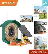2K HD Smart Bird Feeder with Camera - App Notifications & Weatherproof Design