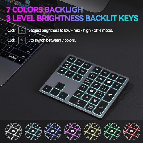Updated Backlit Bluetooth Keypad for iPad Procreate Compatible iOS 17 or Later - 第 2/7 張圖片