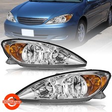 Headlights For 2002-2004 Toyota Camry Chrome Amber Headlamps Assembly Leftright Headlights For 2002-2004 Toyota Camry Chrome Amber Headlamps Assembly Leftright