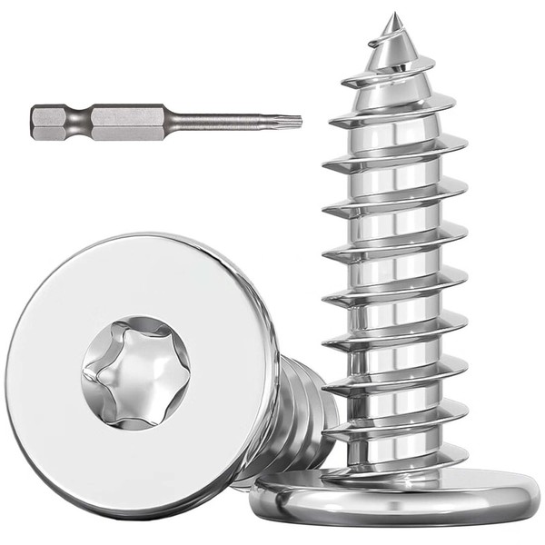 Holzschrauben M5 Torx 30 StüCk Edelstahl V2A Selbstschneidend Flachkopf-image