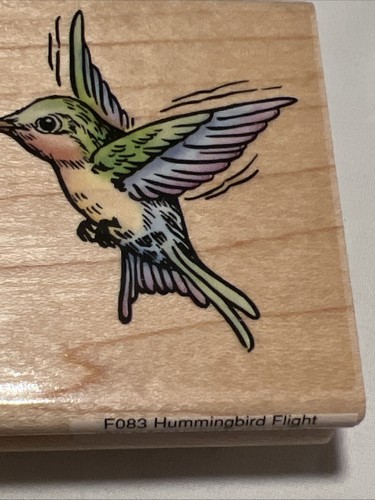 Hummingbird Flight Stamp Small Wood Mount Rubber Stampendous! - Picture 3 of 10