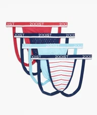 2(X)IST Assorted 4-Pack Stretch Cotton Jock Strap - Size Medium 31”-33” NWT